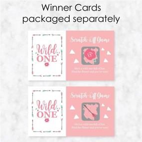 img 2 attached to 🌸 Wild One Boho Floral 1st Birthday Party Game Scratch Off Cards - 22 Count by Big Dot of Happiness