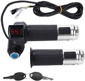 img 4 attached to 🛴 Opaltool Electric Bike Throttle Grip: Universal Twist Throttle Grips with LED Display and Power Key Locker Accelerator