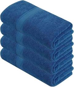 img 2 attached to 🛁 Tens Towels 4 Piece Bath Towels Set, 2 Ply Low Twist Superior Cotton, Luxurious Heavy Bath Towels for Bathroom, 27 x 54 inches, Extra Absorbent & Soft Towels in Midnight Blue