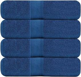 img 4 attached to 🛁 Tens Towels 4 Piece Bath Towels Set, 2 Ply Low Twist Superior Cotton, Luxurious Heavy Bath Towels for Bathroom, 27 x 54 inches, Extra Absorbent & Soft Towels in Midnight Blue