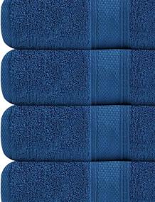 img 1 attached to 🛁 Tens Towels 4 Piece Bath Towels Set, 2 Ply Low Twist Superior Cotton, Luxurious Heavy Bath Towels for Bathroom, 27 x 54 inches, Extra Absorbent & Soft Towels in Midnight Blue