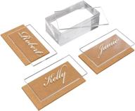 🔖 clear acrylic blank place cards - royal imports table seating number tiles for custom diy guest name signs - perfect decoration for weddings, receptions, parties, banquets, dinners, and birthdays - rectangle shape - set of 20 logo