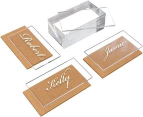 img 4 attached to 🔖 Clear Acrylic Blank Place Cards - Royal Imports Table Seating Number Tiles for Custom DIY Guest Name Signs - Perfect Decoration for Weddings, Receptions, Parties, Banquets, Dinners, and Birthdays - Rectangle Shape - Set of 20