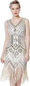 img 4 attached to Metme Womens Beaded Fringed Flapper Women's Clothing and Dresses