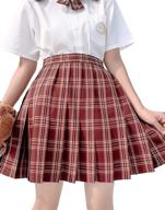 👗 dlynmoo women plus size high waisted pleated a-line school girl skirt in plaid: chic and versatile! logo