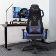 🎮 raptavis gaming chair: ergonomic swivel recliner with adjustable height, lumbar cushion, and esports mesh (blue/mesh) логотип