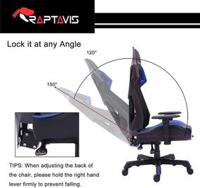 img 2 attached to 🎮 RAPTAVIS Gaming Chair: Ergonomic Swivel Recliner with Adjustable Height, Lumbar Cushion, and Esports Mesh (Blue/Mesh)