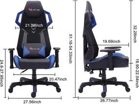 img 1 attached to 🎮 RAPTAVIS Gaming Chair: Ergonomic Swivel Recliner with Adjustable Height, Lumbar Cushion, and Esports Mesh (Blue/Mesh)