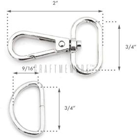 img 2 attached to 🔗 CRAFTMEMORE 2 набора запястьевых карабинов с поворотными крючками, зажимами с воротником и откидными воротниками модной фурнитуры с кольцами для сумок 3/4 дюйма, золотого цвета, аксессуары для рукоделия FSD2 | Улучшенный SEO