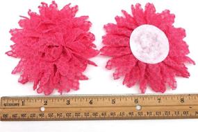 img 3 attached to 🌸 10PC Set of Fuchsia Lace Petal Fabric Flowers - PepperLonely, 4 Inch Size