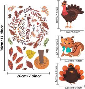 img 2 attached to 🍁 176 шт. Осенних наклеек на окно "День благодарения", наклейки для фестиваля осеннего урожая, наклейки из кленовых листьев, желудей, тыквы и индейки, подарок для детей, украшения на День благодарения, товары для домашнего вечеринки.