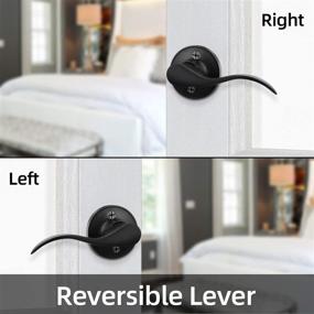 img 1 attached to 🚪 Ohuhu Dummy Door Knob, 2 PCS Single Side Non-Turning Door Handles, Wave Style Left/Right Hand Door Handle in Satin Zinc Black Finish for Laundry Room, Hallway or Pantry Doors