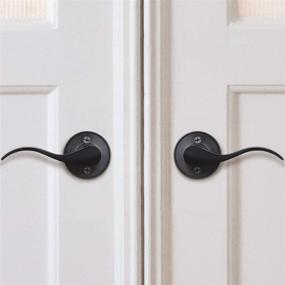 img 2 attached to 🚪 Ohuhu Dummy Door Knob, 2 PCS Single Side Non-Turning Door Handles, Wave Style Left/Right Hand Door Handle in Satin Zinc Black Finish for Laundry Room, Hallway or Pantry Doors