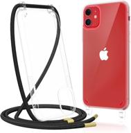 📱 clear iphone 11 case with crossbody strap for girls women - girly cute slim protective tpu case for iphone 11 6.1 inches (clear-black strap) logo