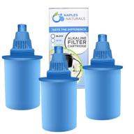 💧 naples naturals aok1089fblux3 alkaline water pitcher filter replacement: pack of 3, blue logo