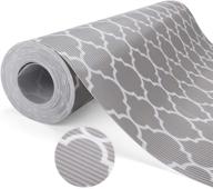 📦 glotoch quatrefoil gray shelf liners - 17.5” x 24 ft. double sided non-slip drawer and cabinet liner roll- non adhesive, durable and strong logo