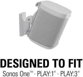 img 3 attached to Крепление настенное для Sonos ONE, ONE SL, Play:1 и Play:3 - Беспроводное крепление для динамиков Sanus с возможностью легкой наклона и поворота - Одиночное (белое) - WSWM21-W1.