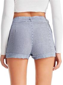 img 3 attached to 🩳 SweatyRocks Elastic Waist Striped Women's Beach Shorts for Casual Summer Wear