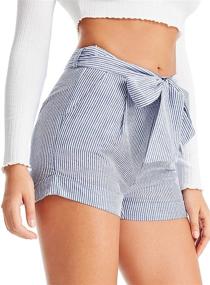 img 2 attached to 🩳 SweatyRocks Elastic Waist Striped Women's Beach Shorts for Casual Summer Wear