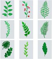 🌴 tropical leaf stencils set for home decor crafts: monstera, palm, fern, and more, 6x8 inch reusable templates for walls, floors, fabric, and furniture logo