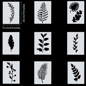 img 3 attached to 🌴 Tropical Leaf Stencils Set for Home Decor Crafts: Monstera, Palm, Fern, and More, 6x8 Inch Reusable Templates for Walls, Floors, Fabric, and Furniture