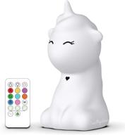 🦄 something unicorn - rechargeable color changing silicone night light with remote control for kids. a bright and magical led unicorn companion with timer and brightness control for infants, toddlers, kids, and teens. logo