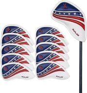 🏌️ saplize pu leather golf club head covers - iron/driver/fairway wood/hybrid - embroidered us flag design - golf head covers for enhanced seo логотип