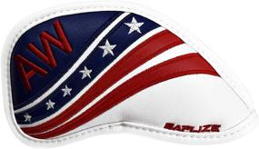 img 1 attached to 🏌️ SAPLIZE PU Leather Golf Club Head Covers - Iron/Driver/Fairway Wood/Hybrid - Embroidered US Flag Design - Golf Head Covers for Enhanced SEO