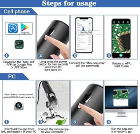 img 1 attached to 🔍 Wireless Digital Microscope: Pocket-sized 50X to 1000X Handheld Camera with WiFi, USB, and 8 LED FHD 1080P, Compatible with Android/iPhone/iPad/Tablet/Windows/Mac