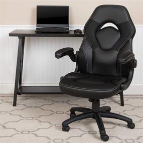 img 3 attached to 🎮 Black LeatherSoft Flash Furniture X10 Gaming Chair: Ergonomic Computer Swivel Chair with Flip-up Arms for Racing Office, PC, and Adjustable Comfort