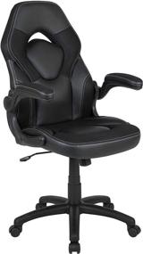 img 4 attached to 🎮 Black LeatherSoft Flash Furniture X10 Gaming Chair: Ergonomic Computer Swivel Chair with Flip-up Arms for Racing Office, PC, and Adjustable Comfort