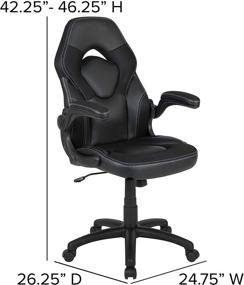 img 1 attached to 🎮 Black LeatherSoft Flash Furniture X10 Gaming Chair: Ergonomic Computer Swivel Chair with Flip-up Arms for Racing Office, PC, and Adjustable Comfort