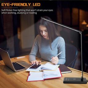 img 3 attached to 🔌 Wireless Charging LED Desk Lamp – Touch Control, USB Port, Dimmable Eye Protection – 5 Lighting Modes & 5 Brightness Levels – 30/60 min Auto Timer – Ideal for Home Office Desks