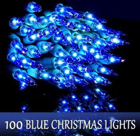 img 3 attached to 🎄 100 Blue Christmas Lights, Green Wire: 20.6 Ft Traditional Holiday String Light Set for Indoor/Outdoor Use - Perfect for Christmas Tree, Home Décor, Valentine Wedding Lighting - UL Certified