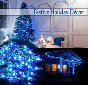 img 1 attached to 🎄 100 Blue Christmas Lights, Green Wire: 20.6 Ft Traditional Holiday String Light Set for Indoor/Outdoor Use - Perfect for Christmas Tree, Home Décor, Valentine Wedding Lighting - UL Certified