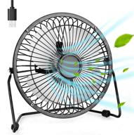 🌬️ portable 4 inch usb fan - mini desktop cooling fan for camping, home office, travel - powered by usb pc netbook - strong wind - black logo