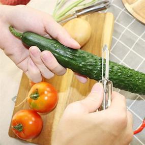 img 1 attached to 🥕 Enhanced Vegetable Peeler: Swiveling Double Blade, Stainless Steel Rotary Peeler for Easy Vegetable and Carrot Fruit Prep. Ergonomic Handle for Safe and Controlled Operation. Dishwasher Safe Upgrade!