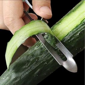 img 2 attached to 🥕 Enhanced Vegetable Peeler: Swiveling Double Blade, Stainless Steel Rotary Peeler for Easy Vegetable and Carrot Fruit Prep. Ergonomic Handle for Safe and Controlled Operation. Dishwasher Safe Upgrade!