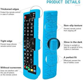 img 1 attached to 📺 Glow Blue Silicone TV Remote Case - 2 Pack - Protective Cover for LG AKB75095307 AKB75375604 AKB75675304 AKB74915305 Remote Control - Shockproof Holder Skin Sleeve Protector