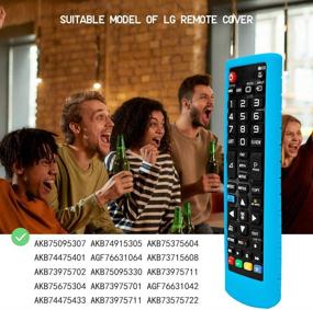 img 3 attached to 📺 Glow Blue Silicone TV Remote Case - 2 Pack - Protective Cover for LG AKB75095307 AKB75375604 AKB75675304 AKB74915305 Remote Control - Shockproof Holder Skin Sleeve Protector