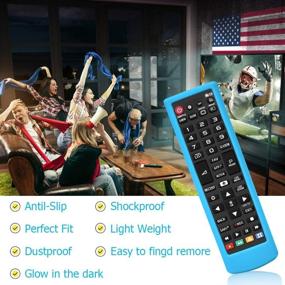 img 2 attached to 📺 Glow Blue Silicone TV Remote Case - 2 Pack - Protective Cover for LG AKB75095307 AKB75375604 AKB75675304 AKB74915305 Remote Control - Shockproof Holder Skin Sleeve Protector