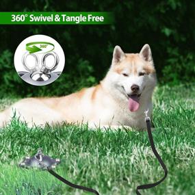 img 3 attached to 🐶 HQQNUO Dog Tie Out Stake: Heavy Duty 360 Swivel Anchor with 20ft 30ft Cable – Rust-Proof and 1000lbs Pull Force – Ideal for Medium and Large Dogs in Yard, Camping, Outdoor Activities