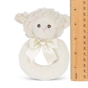 img 1 attached to 🐑 Bearington Baby Lamby: Cream Lamb Plush Stuffed Animal with Soft Ring Rattle - 5.5 Inches