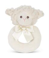 🐑 bearington baby lamby: cream lamb plush stuffed animal with soft ring rattle - 5.5 inches logo