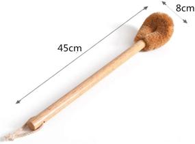 img 3 attached to Wooden Handle Toilet Brush (2 Pack) with 🪠 Natural Coconut Fibre Bristles - Effective Toilet Cleaning Brush