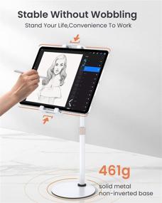 img 2 attached to 📱 Adjustable Tablet Stand Holder for Desk - Compatible with Thick Cases and Tablets (4.7-13") - LISEN iPad Stand for Phones