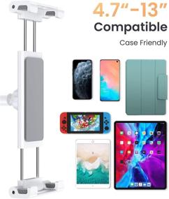 img 1 attached to 📱 Adjustable Tablet Stand Holder for Desk - Compatible with Thick Cases and Tablets (4.7-13") - LISEN iPad Stand for Phones