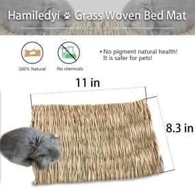 img 1 attached to 🐇 Ultimate Comfort and Fun: Grass Mat Woven Bed Mat for Small Animals - Bunny Bedding Nest, Chew Toy, and Play Bed - Ideal for Guinea Pigs, Parrots, Rabbits, Hamsters, and Rats!