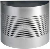 durable silver 22l semi-circle waste basket with 165mm perforation logo