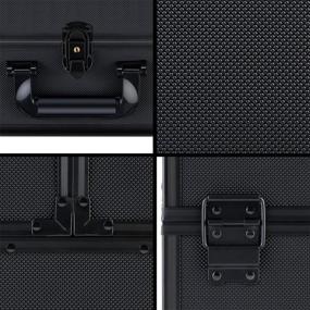 img 1 attached to A&amp;A Makeup Train Case: Reliable Lockable Organizer Box with 2-Deck Folding Trays - Portable and Stylish Storage Solution in Black